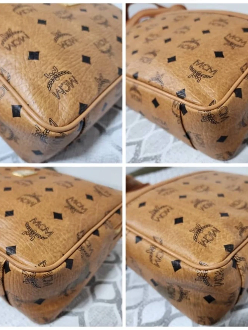 Authentic MCM Visetos Crossbody/Shoulder Bag Brown